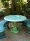 Table top painted with Metallic Pearl Malachite