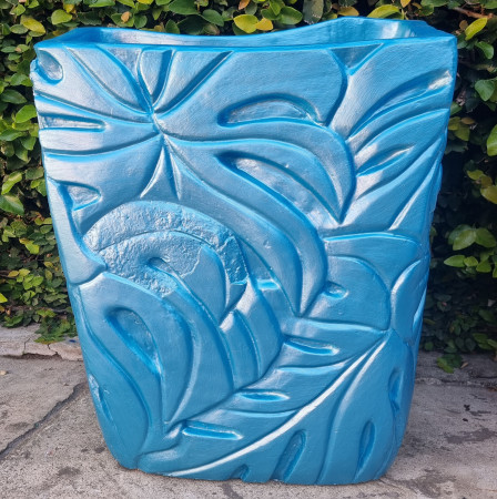 Plant Pot Painted with Metallic Turquoise